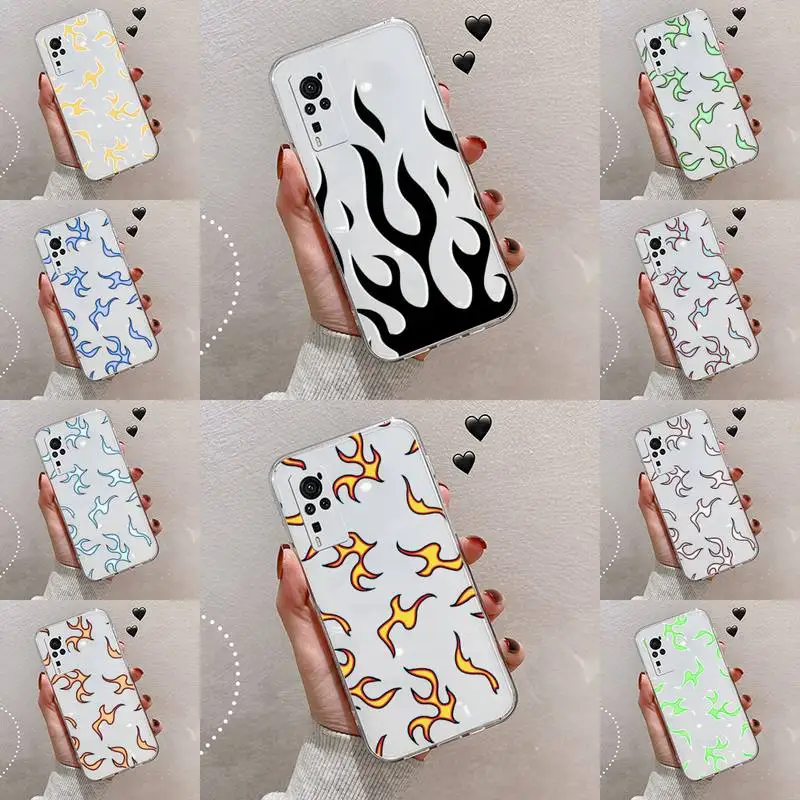 

Blue Flame Fire art color Phone Case Transparent For VIVO NEX V Z Y X 17 15 11 9 6 5 3 1 i S MAX PRO X 20SE Soft TPU Mobile bags