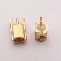 100pcs 3pin 3 pin female jack brass gold plated mmcx mmcx kef sockets straight coaxial pcb mount soldering