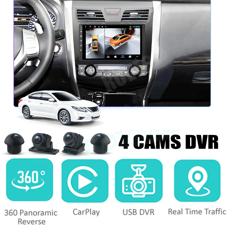 

Car Audio Navigation Gps Stereo Carplay DVR 360 Birdview For Nissan Altima Teana L33 2012~2020 Around 4G Android System
