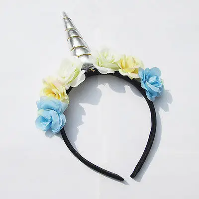 2019 новый бренд хит продаж Волшебный Единорог повязка с цветами единорог голова