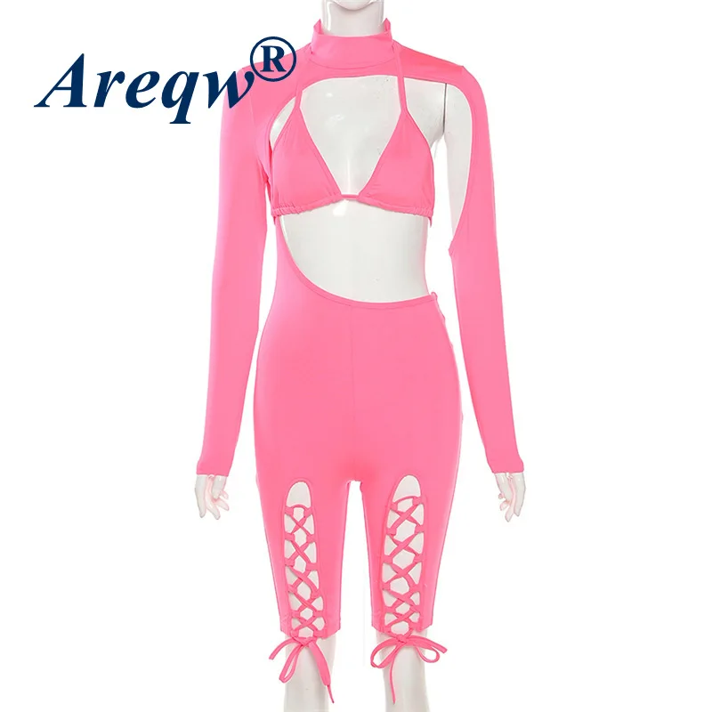 

2021 Summer New Women's Sexy Hollow Straps Tight-fitting Hip High-waist Strap-pack Hip Jumpsuit