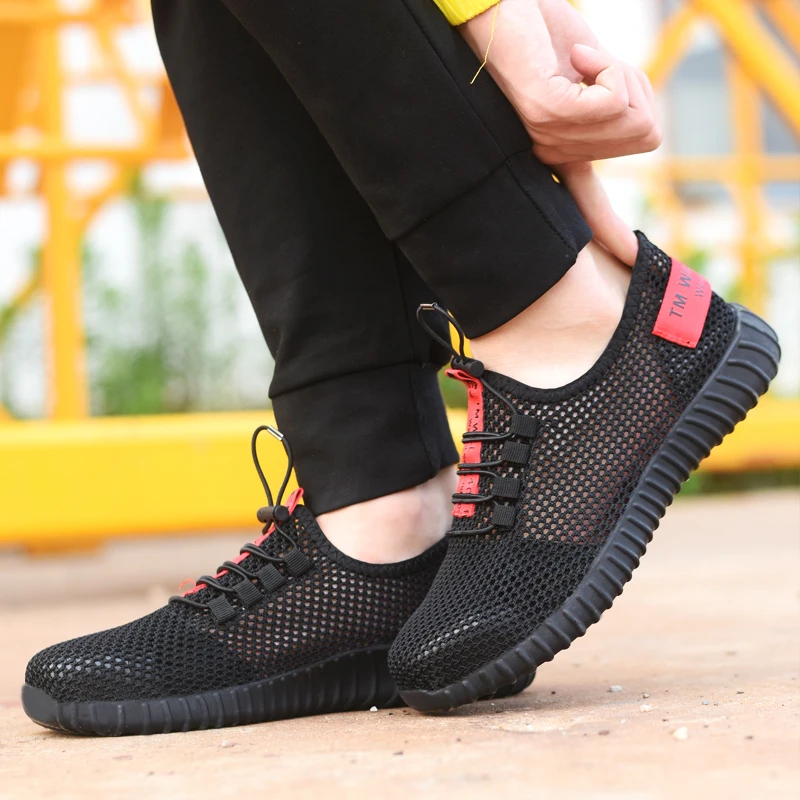 Летняя защитная обувь дышащие рабочие туфли кроссовки мужская неразрушаемая
