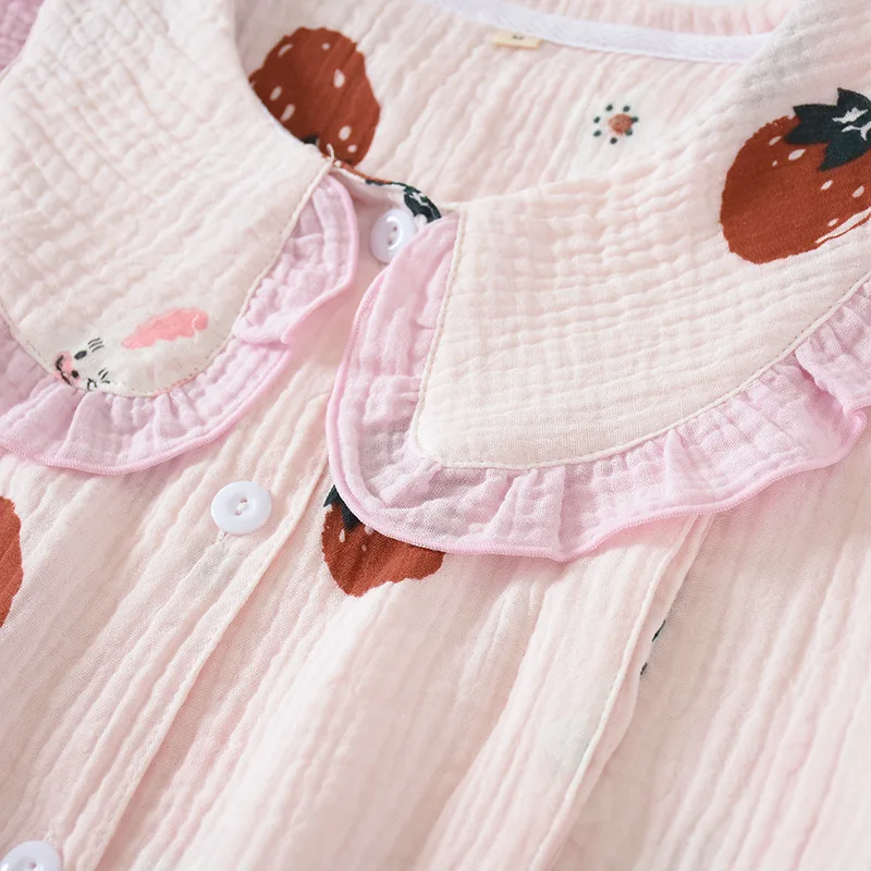 Fdfklak Women's Nightie For Pregnant Women Summer New Cotton Maternity Nightwear For Nursing Pink/Blue Pijama Maternal enlarge