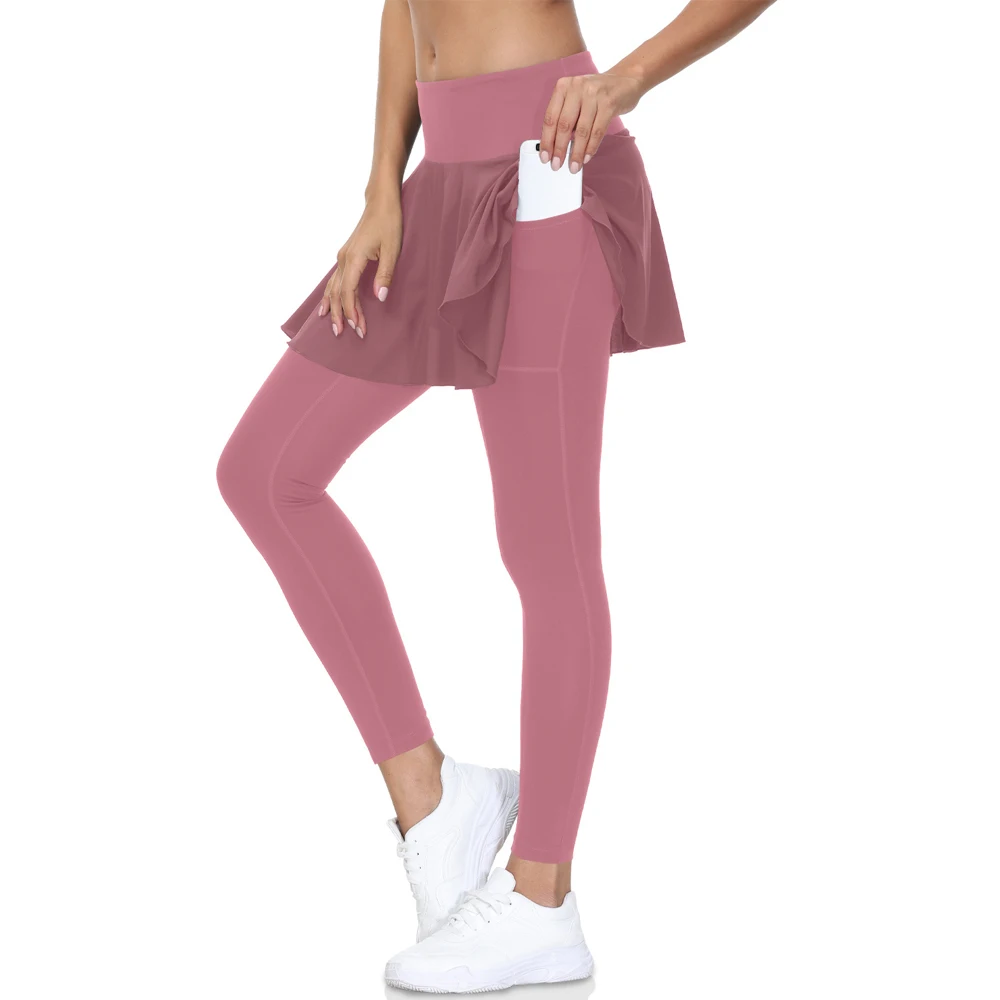 

Fashion Women's Skinny Pants Culottes Casual Skirt Leggings Tennis Pants Sports Fitness Cropped Culottes Mid Yoga Trouser