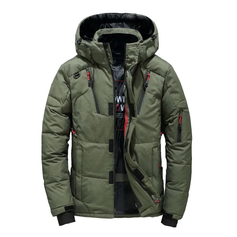 

Mcikkny Fashion Men's Winter Warm Jackets Outwear Casual Thermal Duck Down Parka Coats Male Hooded