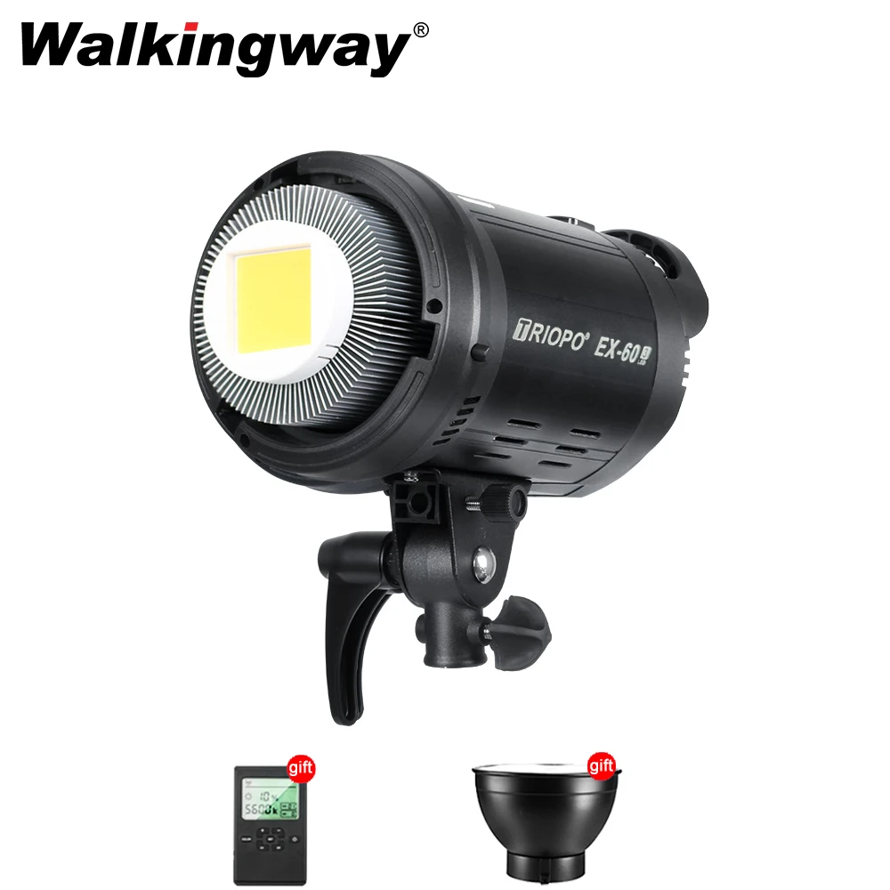 

WKW 60W Continuous Light Photography LED Video Light Studio 5600K Bowen Mount White Version for Studio Video Recording Portrait