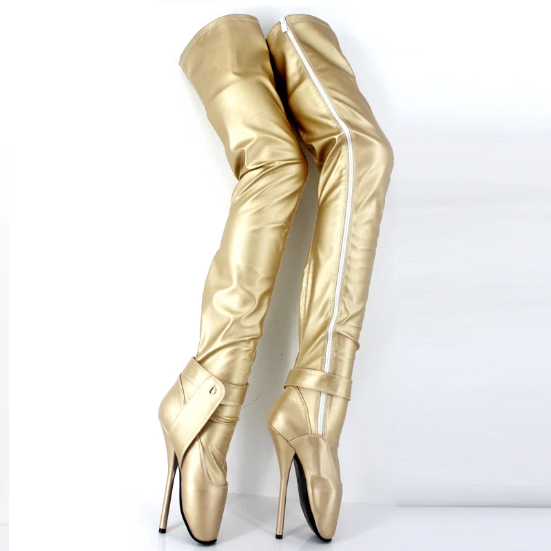 Высокие сапоги до бедра на очень высоком каблуке 18 см/7 дюймов пикантные тонком