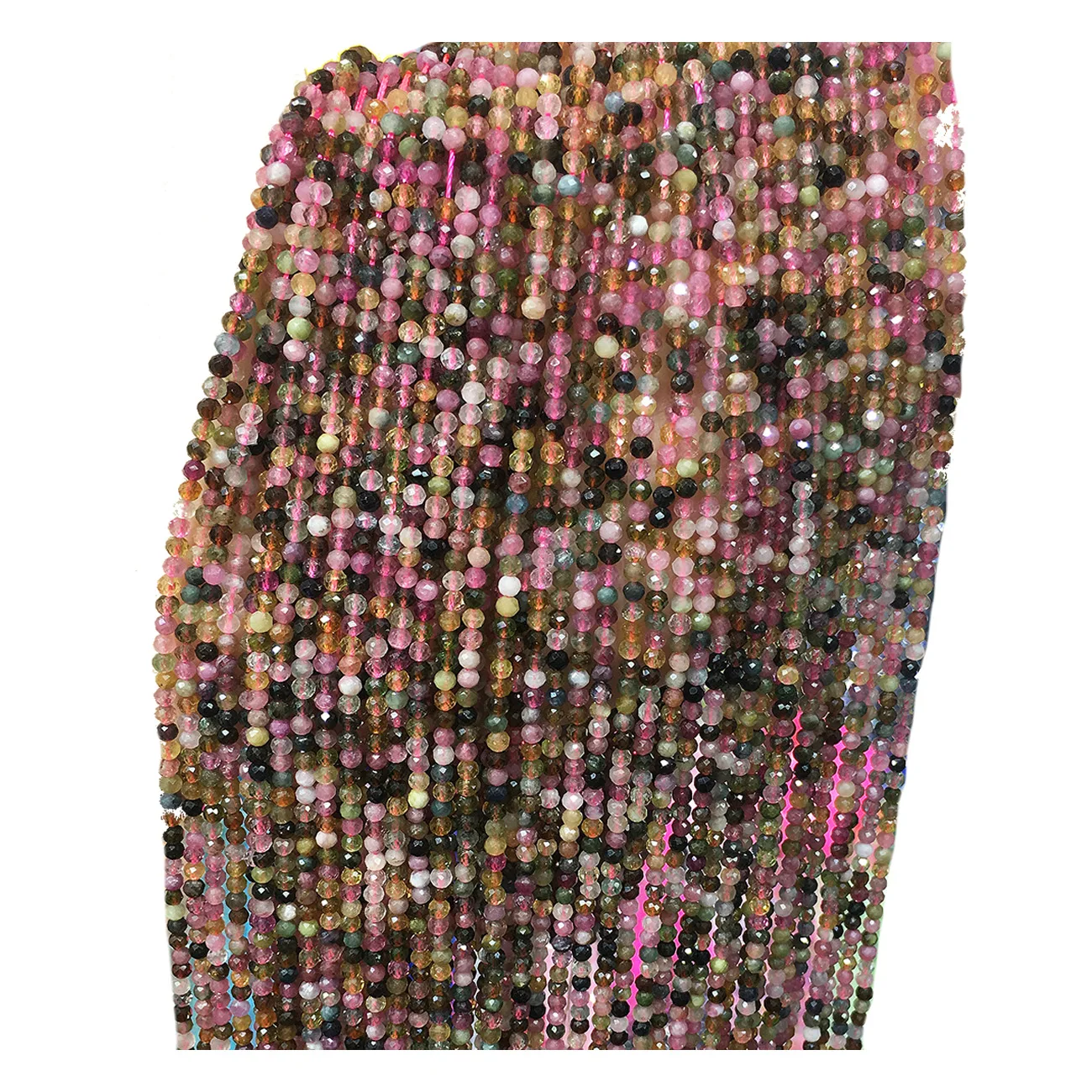 2 мм/3 мм натуральные турмалиновые/Хрустальные маленькие граненые бусины