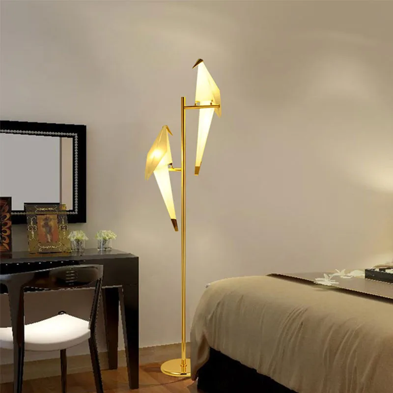 Modern Bird LED Pendant Lights Living Room Floor Lamp Stand Origami Crane Hanging Fixture | Освещение