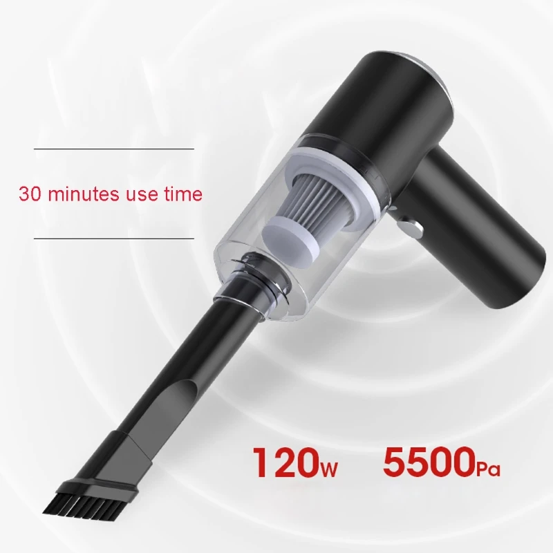 

USB Rechargeable 5500Pa 120W Powerful Wireless Vacuum Cleaner for Car Home