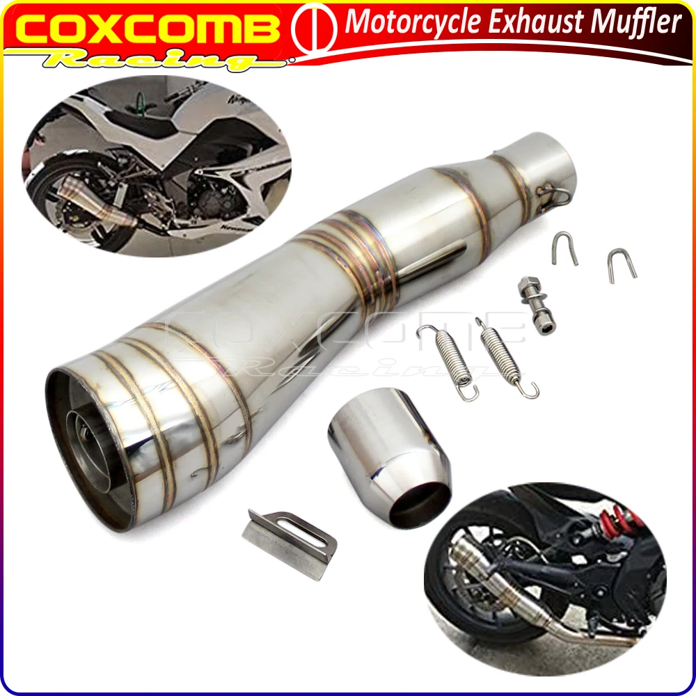 

Motorcycle Stainless Steel Exhaust Muffler Universal For Cafe Racer Street Bike Scooter 125cc-1000cc 38-51mm Exhaust Silencer