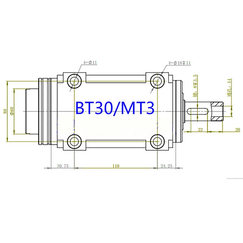 BT30 сверлильный шпиндель высокой скорости 3000 8000 об/мин фрезерный станок с
