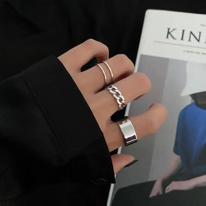 Мужское регулируемое кольцо из трех частей в Корейском стиле | Украшения и