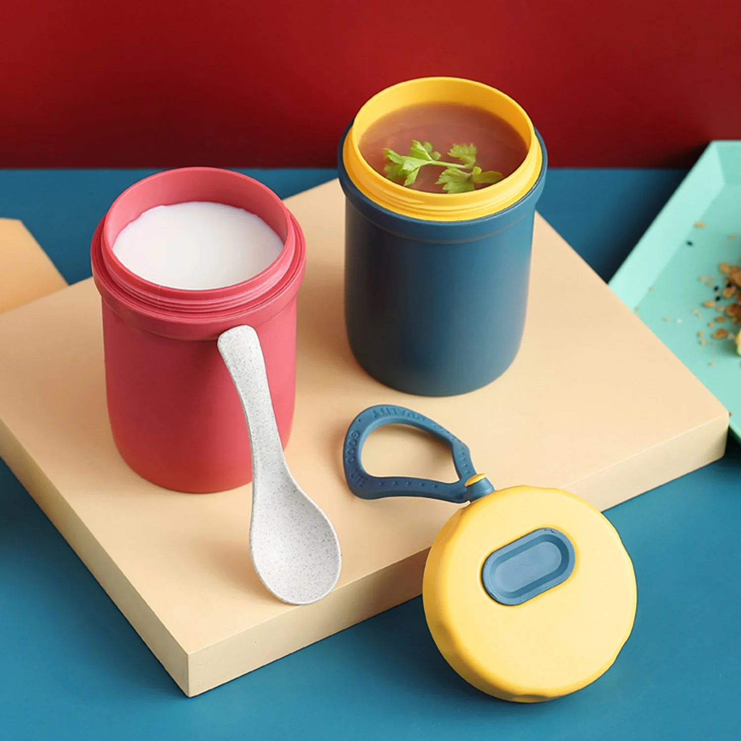 

300ml Lunch Box Portable Japanese Bento Meal Boxes Lunchbox Storage For Kids School Outdoor Thermos Food Picnic Set