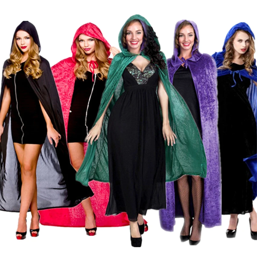 Новый вельветовый плащ смерти в средневековом стиле для Хэллоуина 2021 ретро