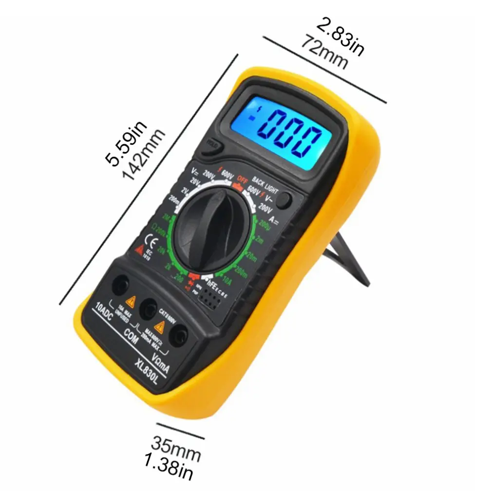 

Digital Multimeter Xl830l Portable High Precision Digital Display Universal Strap With Backlight Electric Multifunction Meter