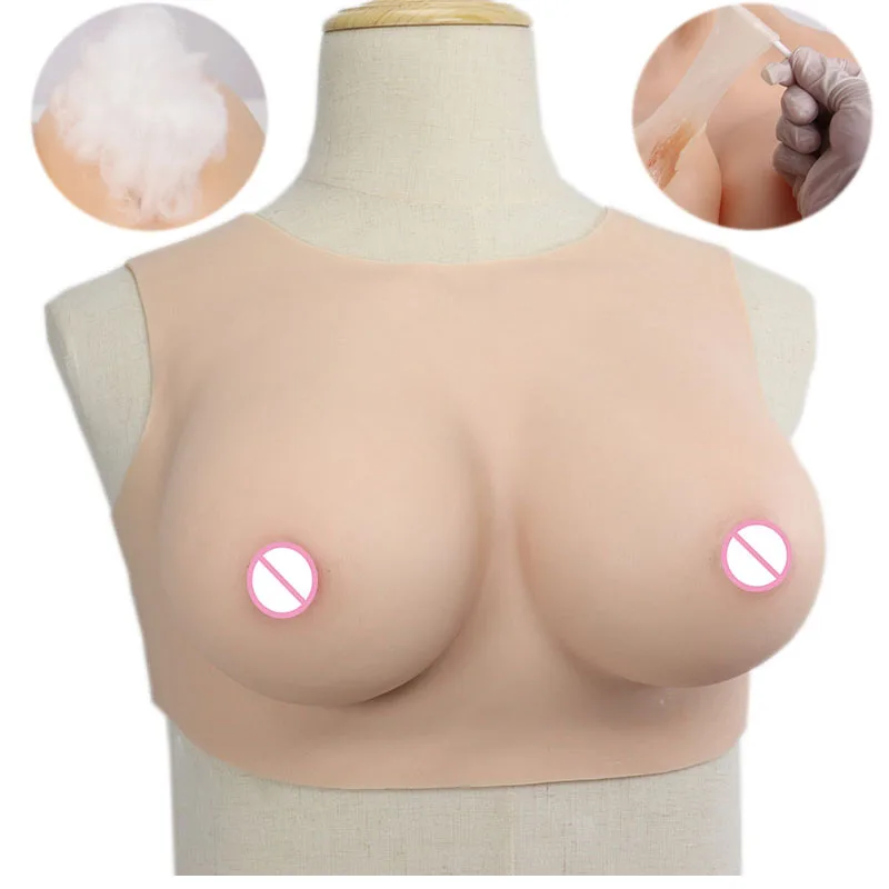 Realistic Round Collar Silicone Breast Forms Fake Boobs Enhancer Fake Breast Tits Transgender Shemale Drag Queen Crossdressers