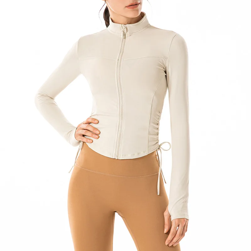 Antibom Fitness Sports Jacket Women Slim Slimming Long-sleeved Stand-up Collar Running Zipper Yoga Coat yoga fitness wear sports tops women s autumn winter running long sleeve stand collar jacket cardigan zip jackets