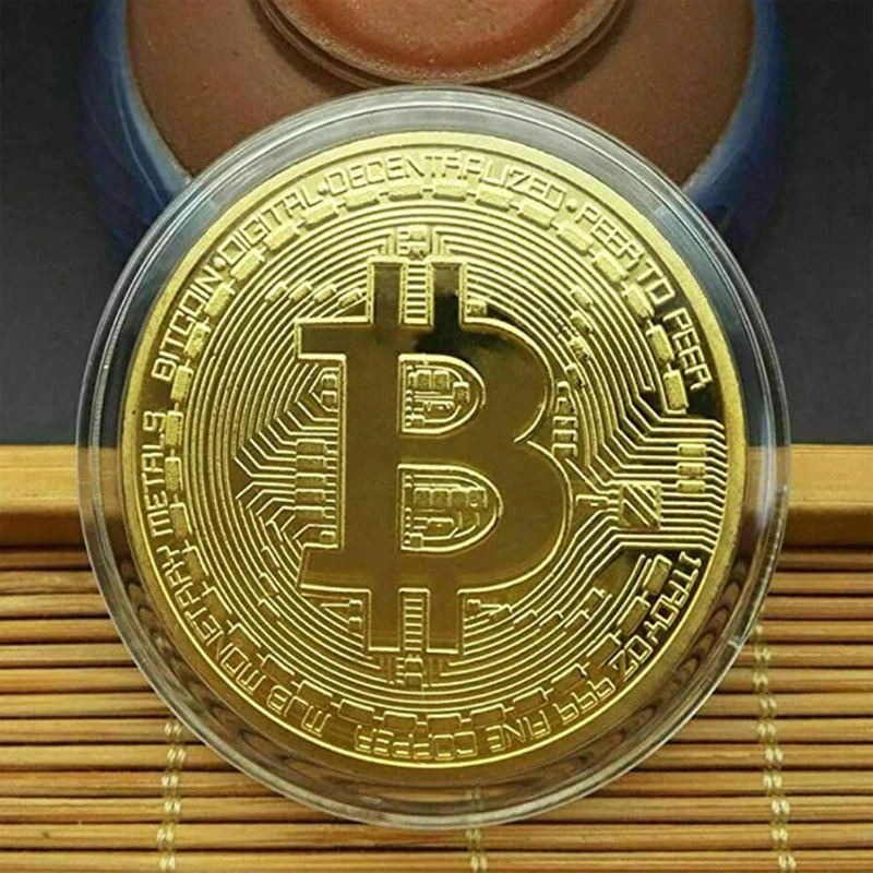 

Gold Plated Bitcoin Coin Collectible Creative Souvenir Art Collection Physical commemorative Casascius Great Gift Bit Coin Metal