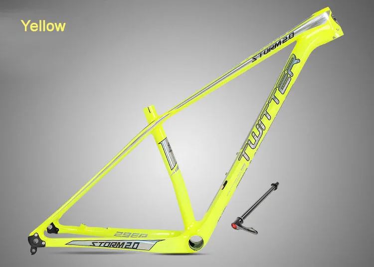 Storm2.0-Thru-Axle Mtb карбоновая рама 27,5 er 29er XC Grave горный велосипед рамы для Mtb EPS кабель внутренний лак для ног 15 17 19 - Цвет: 29er Yellow