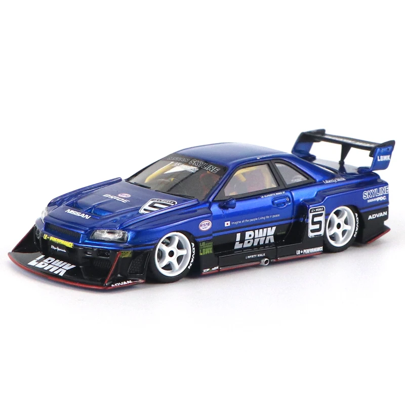 

Nissan Gt-r Skyline Er34 Lbwk Wide Body Modified 1 / 64 Resin Car Model Collection Table Set Scene Gift Children's Toys