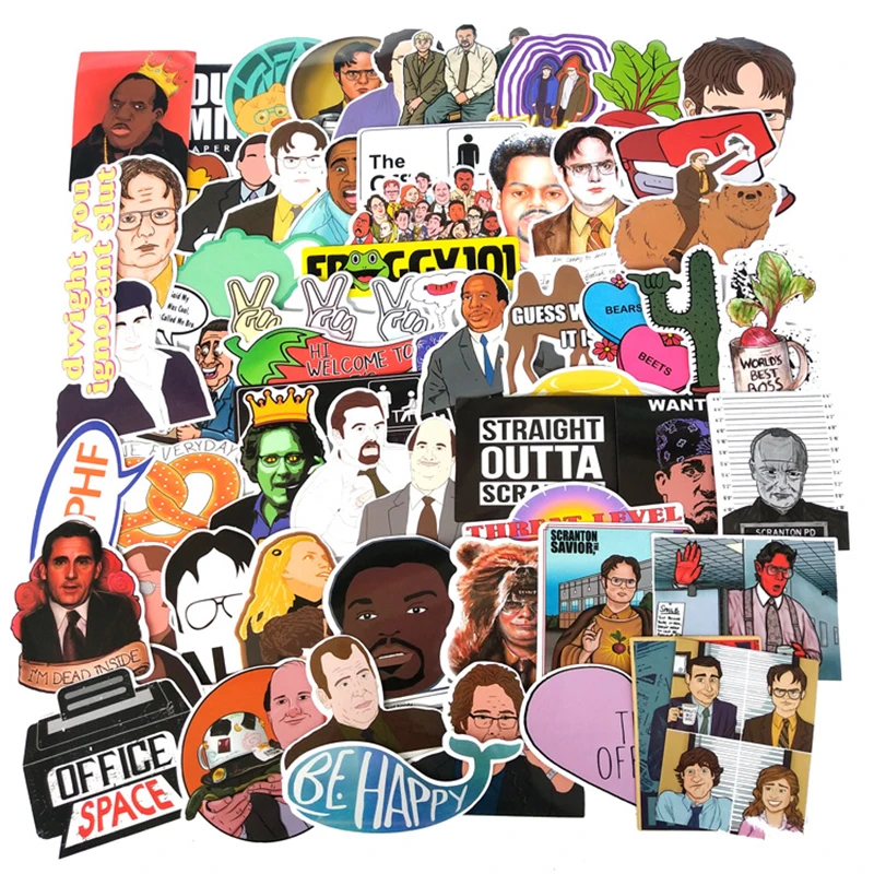 50pcs tv show office stickers diy skateboard fridge phone guitar travel snowboard motorcycle luggage classic toy stickers f4 free global shipping