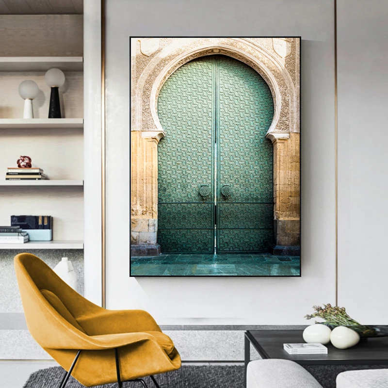 Марокканская дверь пейзаж религия скандинавский постер настенное Искусство