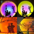 USB Радужный проектор заката атмосферный ночник проекционный светильник для дома фоновая декорация для кофейни цветная лампа