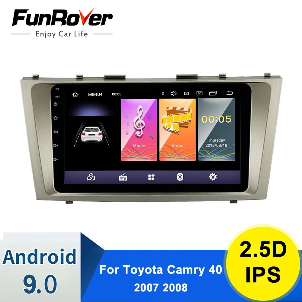 Funrover Android 9 0 4G Автомобильный Радио Мультимедиа Видео плеер навигация gps WiFi 2 din для