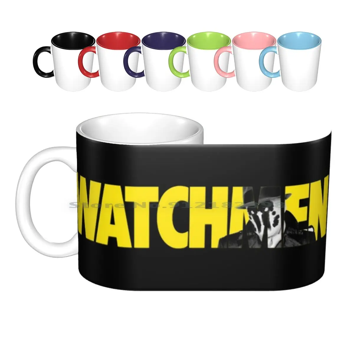 

Watchmen - Rorschach Ceramic Mugs Coffee Cups Milk Tea Mug Watchmen Rorschach Alan Moore Creative Trending Vintage Gift Bottle C