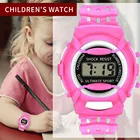 Часы Наручные для девочек, спортивные аналоговые цифровые светодиодные электронные водонепроницаемые Наручные Часы для женщин