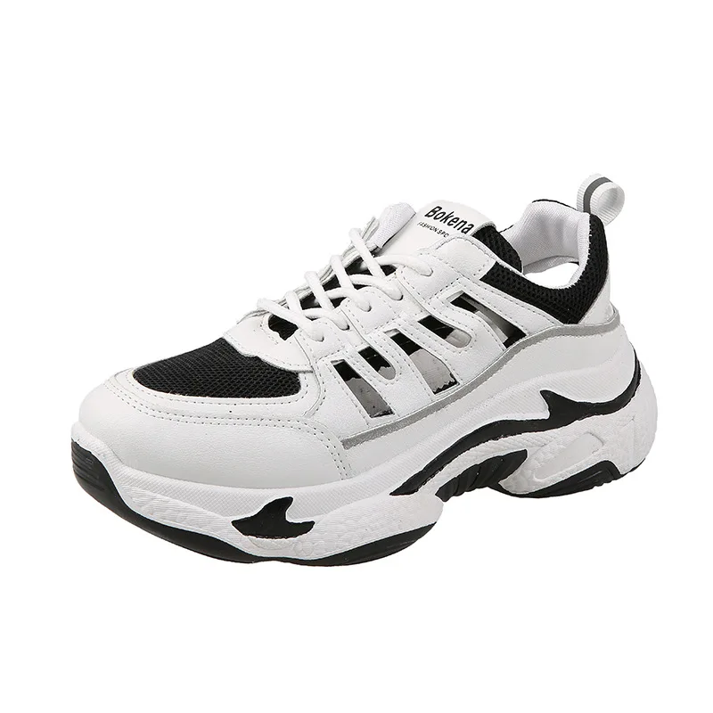 

SWYIVY PU Rome Platform Shoes Women Sneakers 2020 Summer Women Casual Sneakers Breathable Wedges Shoes Woman Thick Bottom Solid