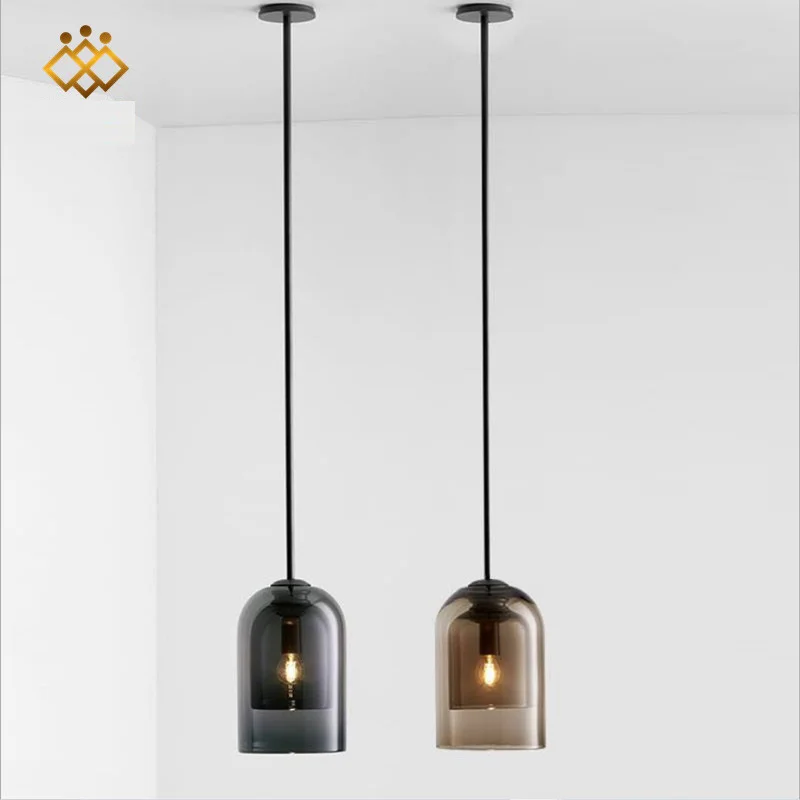 

New Nordic Bedroom Bedside Chandelier Personalized & Creative Glass Bar Counter Small Droplight American Retro Restaurant