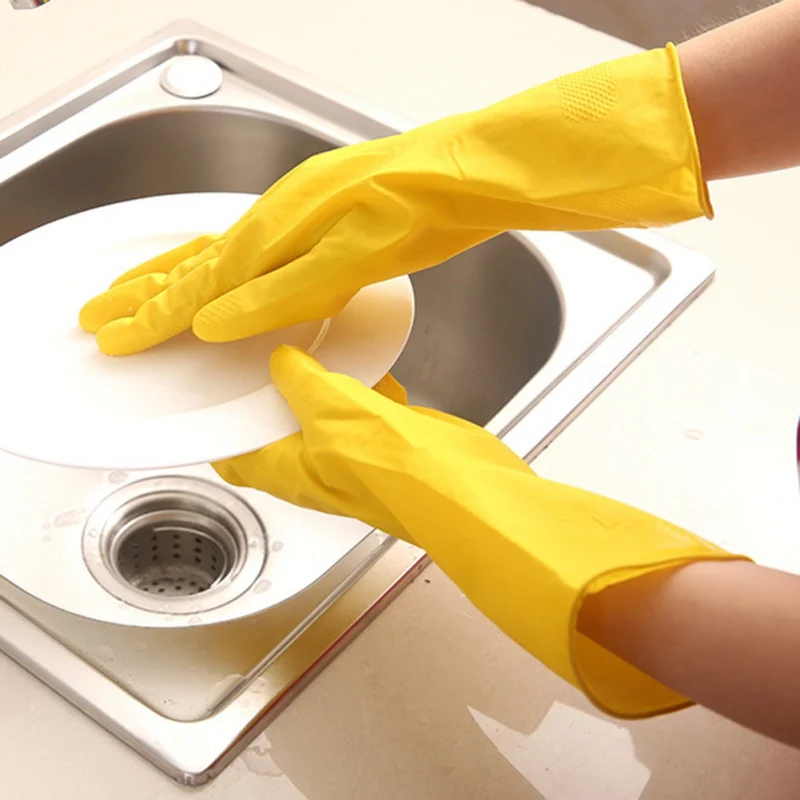 

Warm Dishwashing Glove Cleaning Latex Rubber Gloves Kitchen Anti Skid Waterproof Household Glove 3 fj