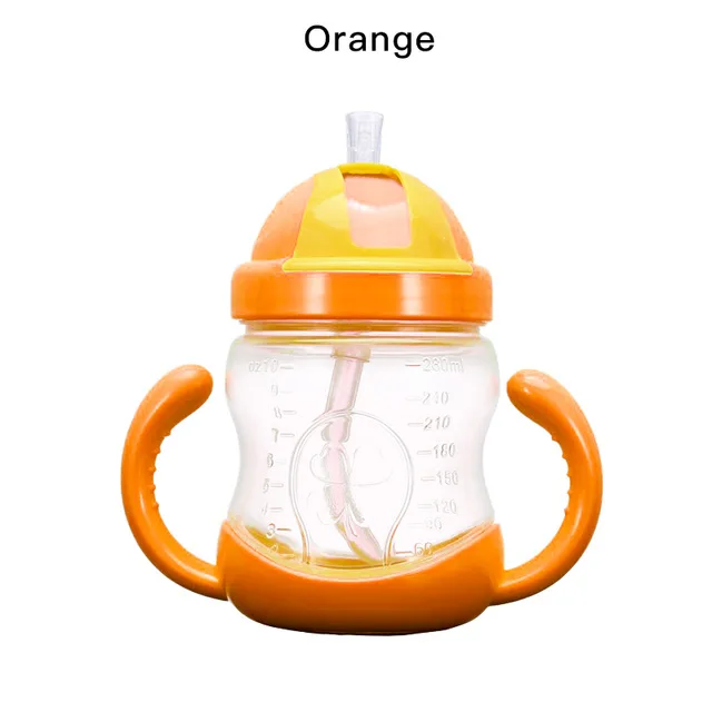 Новая детская чашка Baby Kids объемом 280 мл с милым дизайном, для обучения детей пить воду с помощью силиконовой соски и ручки, подходит для использования в школе.