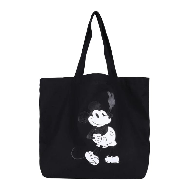 

2022 New ZARA Disney Women Big Tote Mickey Mouse High Capacity Canvas Cartoon Printing Shoulder Bags Casual Cute Shopper Bag