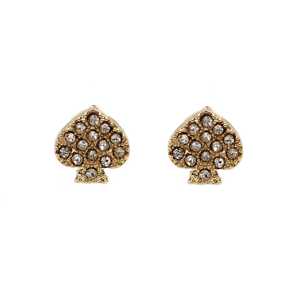 2020 Hot Mini Cute Alloy Gold Heart Rhinestone Pave Stud Earrings Color Of Sunshine Women Fashion Jewelry Wholesale | Украшения и