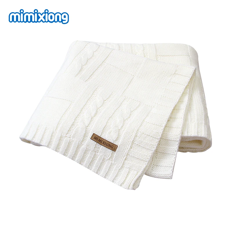 Baby Blankets Knitted Newborn Bebes Stroller Bedding Sleep Cover 100*80cm Solid Infant Swaddle Wrap Blanket Quilt Multi-Function