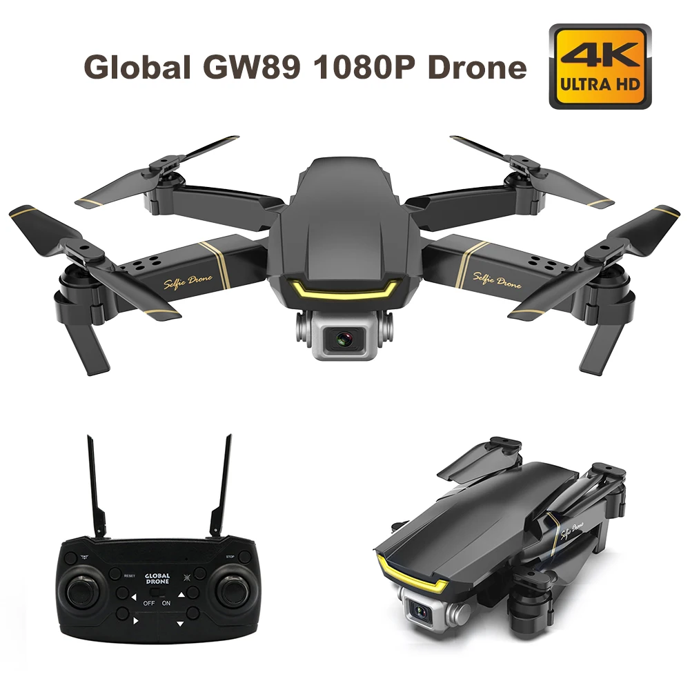 Складной мини Дрон GW89 Радиоуправляемый с камерой hd 1080P 2 Мп Wi Fi FPV батареей 2/3 VS E58