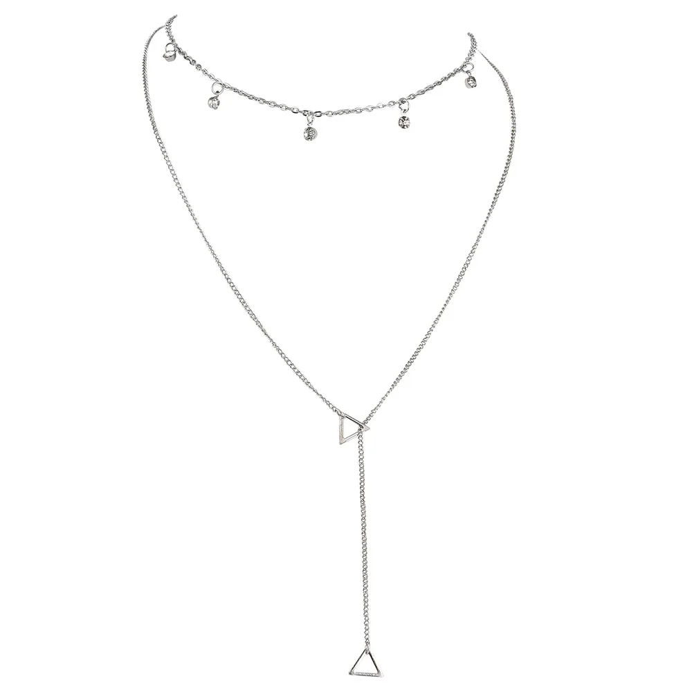 Модные ожерелья для женщин 2019 массивные треугольные подвески на цепочке женские