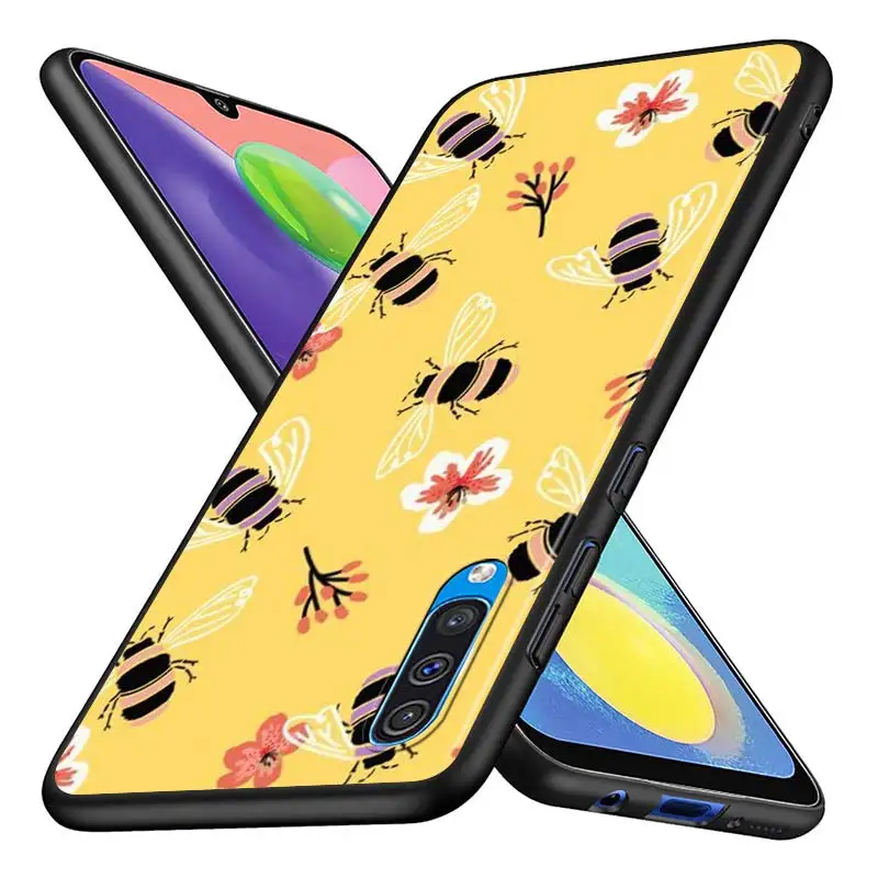 

Honeycomb Honey Bee for Samsung Note 20 Ultra Plus A71 A51 5G A21S A41 A31 A10 M60S M40 M30 M20 M10S Black Phone Case
