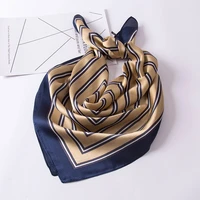 fashion luxury silk scarf satin neck female 7070cm square shawls and wraps head scarves womens bandana handkerchiefs for hair