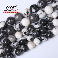 natural stone black and white zebra jaspers beads round loose beads 4681012mm 15strand fit for bracelets for jewelry making