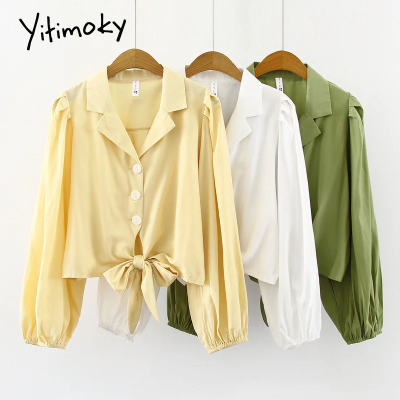 Женская винтажная блузка с бантом на подоле во французском стиле модные школьные