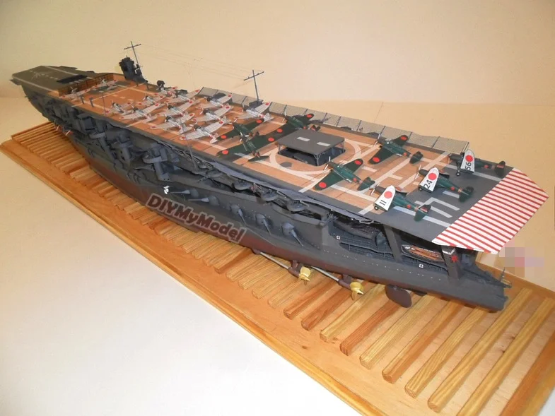 DIYMyModeI-portaaviones Kaga, modelo de papel artesanal japon&eacute;s, rompecabezas de juguete, regalo, utillaje de pel&iacute;cula-0
