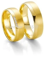 custom tailor handmade yellow gold plating titanium fashion jewelry his and hers engagement wedding rings sets for couples