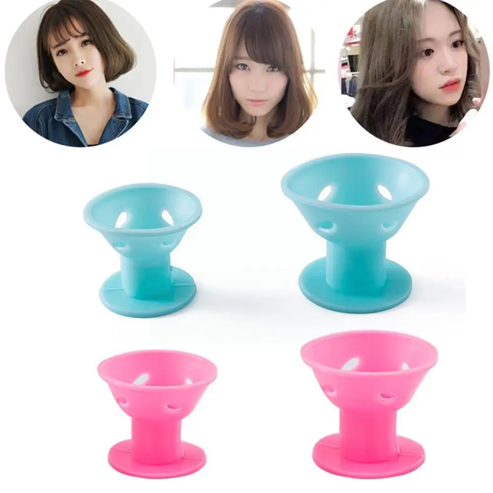 

New Hair Tools Pink Silicone Mushroom Curling Iron Silicone The Not Curling Sleeping Curler Easy Women Does Hurt Hair Bell J9Z7