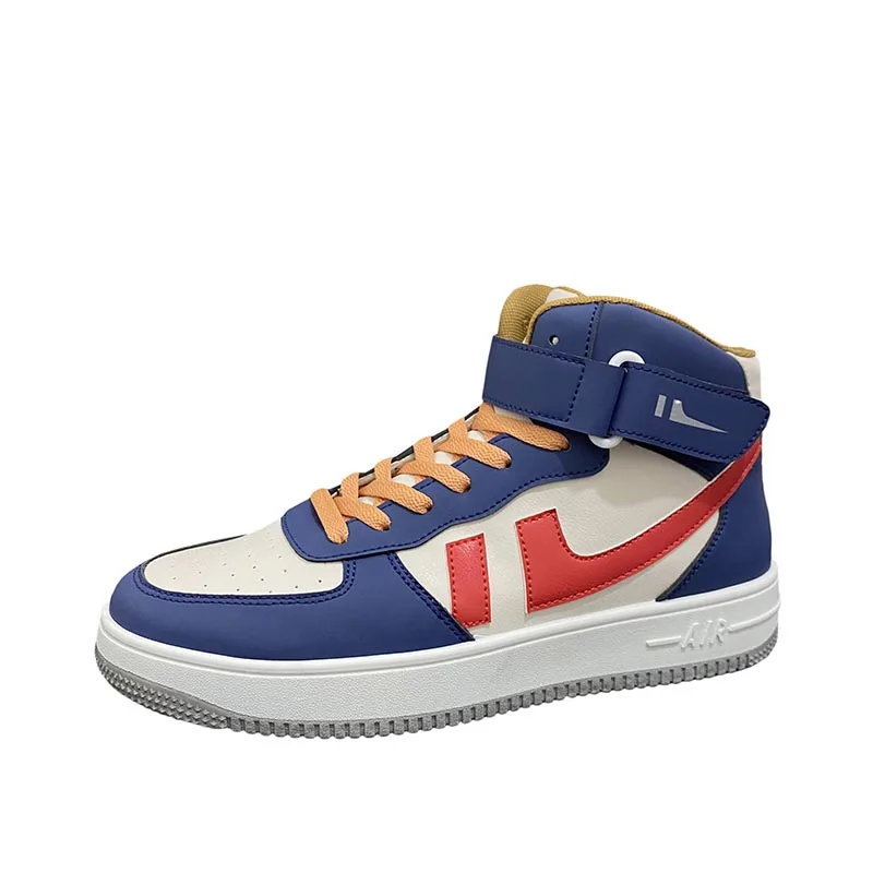 

2021 Autumn Men's Shoes Sneakers Lace-Up Mixed Colors Cross-tied Sewing Round Toe Fashion Novelty Leisure Zip Basketball Boots