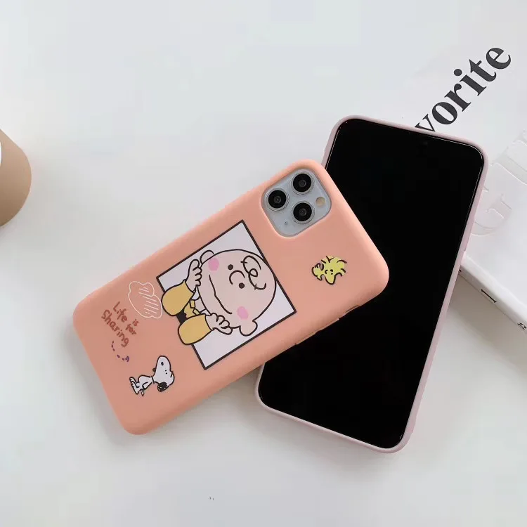 Hot Peanut Dog Charlie brown Woodstock Candy Frosted TPU Cover For iPhone 7 8 6 s Plus 11 Pro X Xs Max Xr Pink Soft Case |