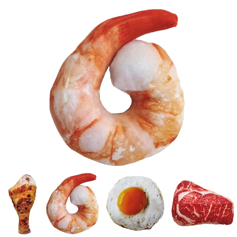 

2PCS Food Cat Toy Simulated Shrimp Cat Squeaker Toy Cat Chew Toy Pet Bite Toy Simulation Shrimp Pet Cat Funny Favor Toy